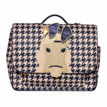 Afbeelding in Gallery-weergave laden, JEUNE PREMIER IT BAG MIDI HOUNDSTOOTH HORSE