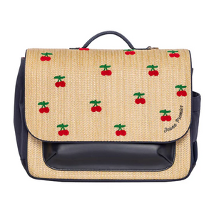 JEUNE PREMIER IT BAG MIDI RAFFIA CHERRY