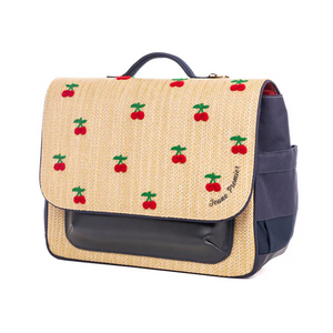 JEUNE PREMIER IT BAG MIDI RAFFIA CHERRY