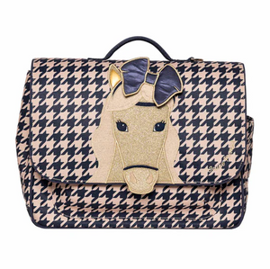 JEUNE PREMIER IT BAG MIDI HOUNDSTOOTH HORSE