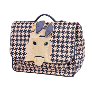 JEUNE PREMIER IT BAG MIDI HOUNDSTOOTH HORSE