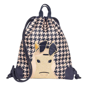 JEUNE PREMIER CITY BAG HOUNDSTOOTH HORSE